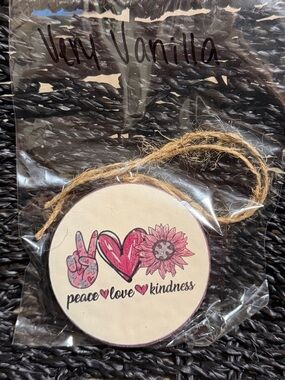 Peace Love Kindness Freshie - Pink & White